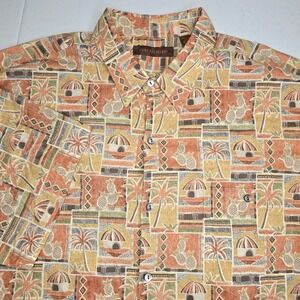 TORI RICHARD Men's 2XL Multicolor AOP Beachy Tropical Short Sleeve Shirt -1614
